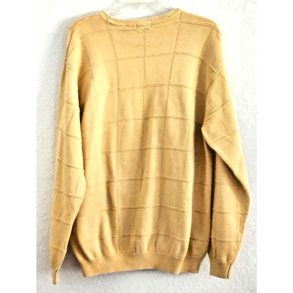 SWEATER-MEN'S-IZOD-Buttercup Yellow-Long Sleeves-Knit Square Pattern-SIZE XL - Picture 5 of 13